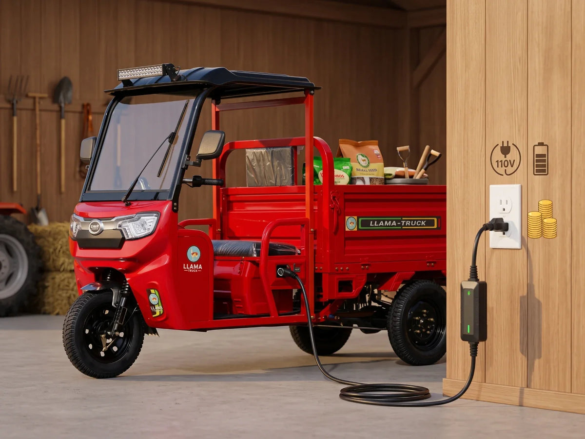 How to Charge an Electric Utility Vehicle at Home: 110V vs. 220V & Cost