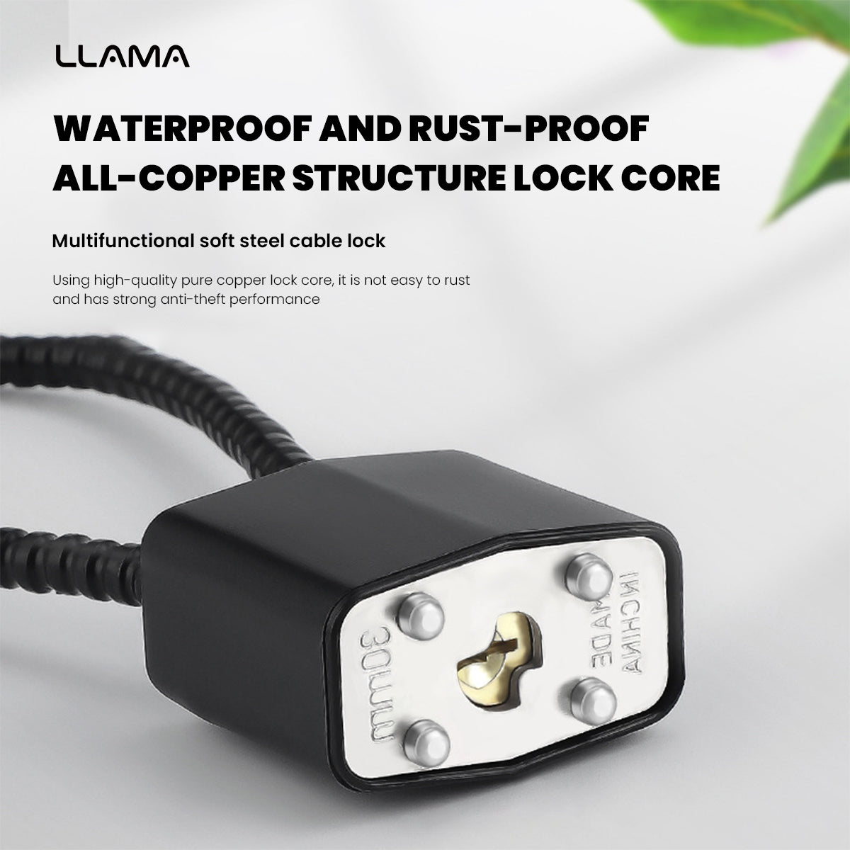 LLAMA EBIKE Multi-Functional Cable Lock for E-Bike Helmets & Baskets – Durable Soft Steel