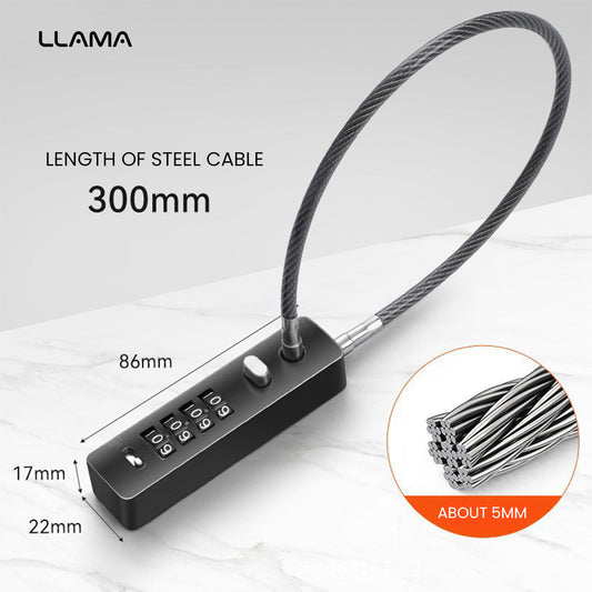LLAMA TRUCK Steel wire combination lock padlock
