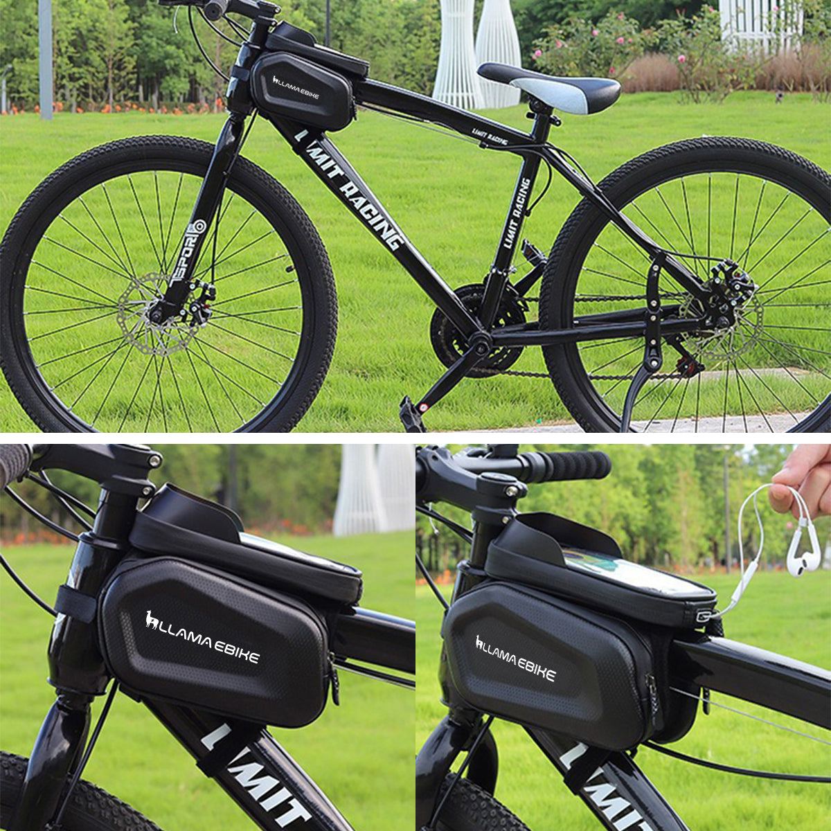LLAMA TRUCK Waterproof Front Frame Bag with Phone Holder