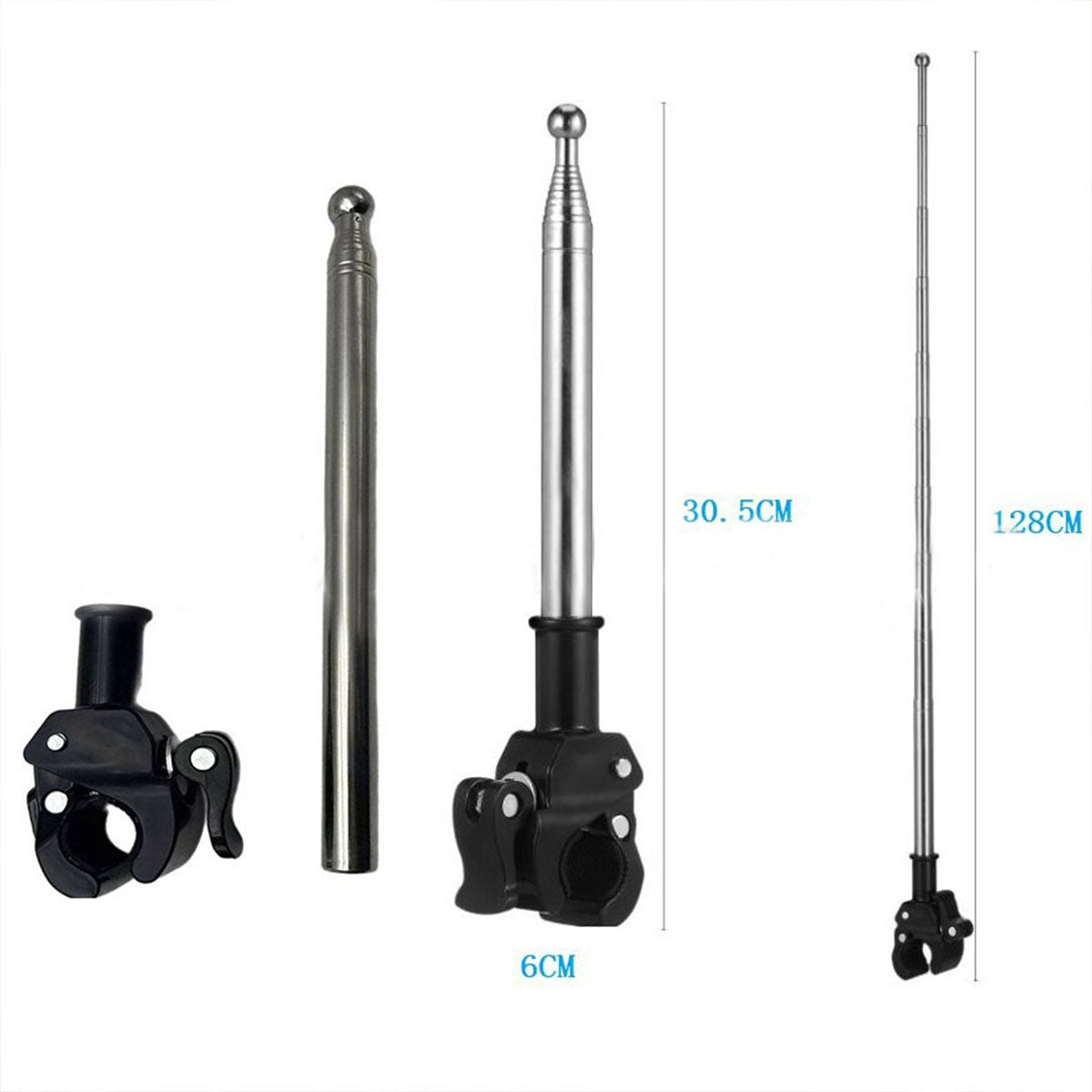 LLAMA TRUCK Extendable Flagpole with Alligator Clip
