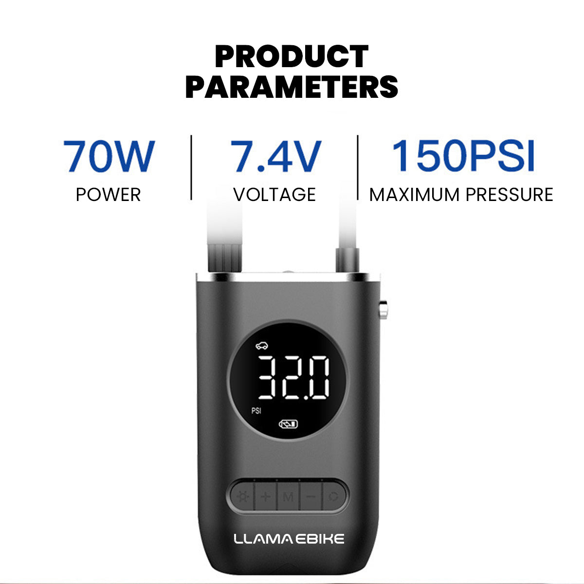 LLAMA TRUCK Portable Rechargeable Air Pump for Car Bicycle and Motorcycle Tires