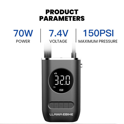 LLAMA TRUCK Portable Rechargeable Air Pump for Car Bicycle and Motorcycle Tires