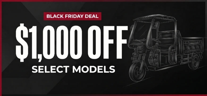 Black Friday sale graphic showing $1,000 off select models
