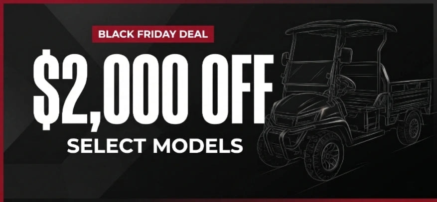 Black Friday sale graphic showing $2,000 off select models