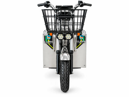 LLAMA Platinum MINI compact electric cargo trike, front view