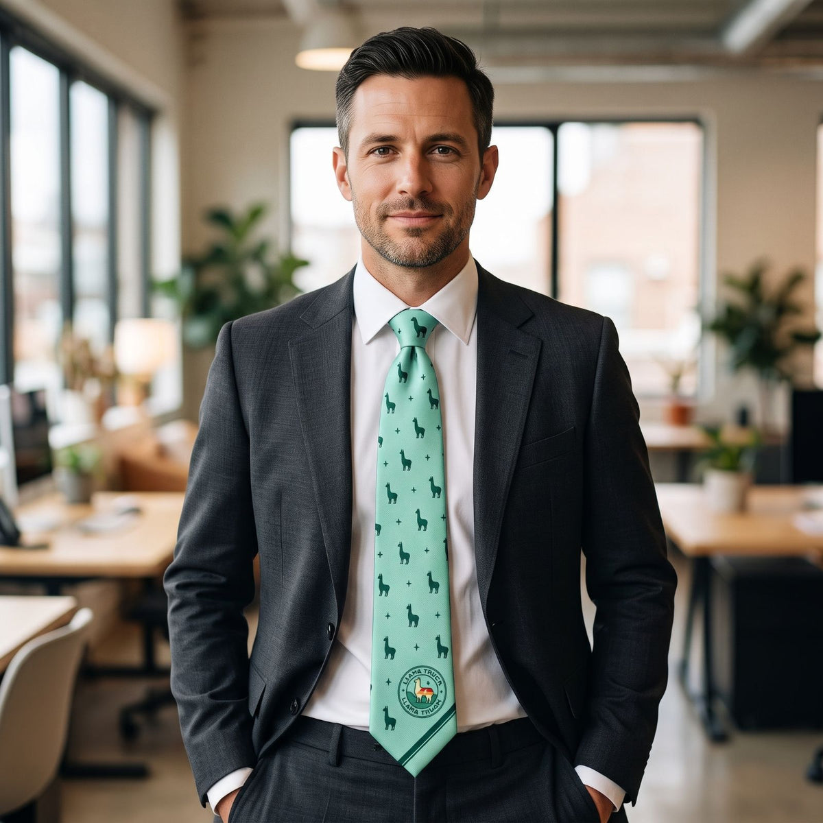 LLAMA Merch Premium Silk Patterned Necktie