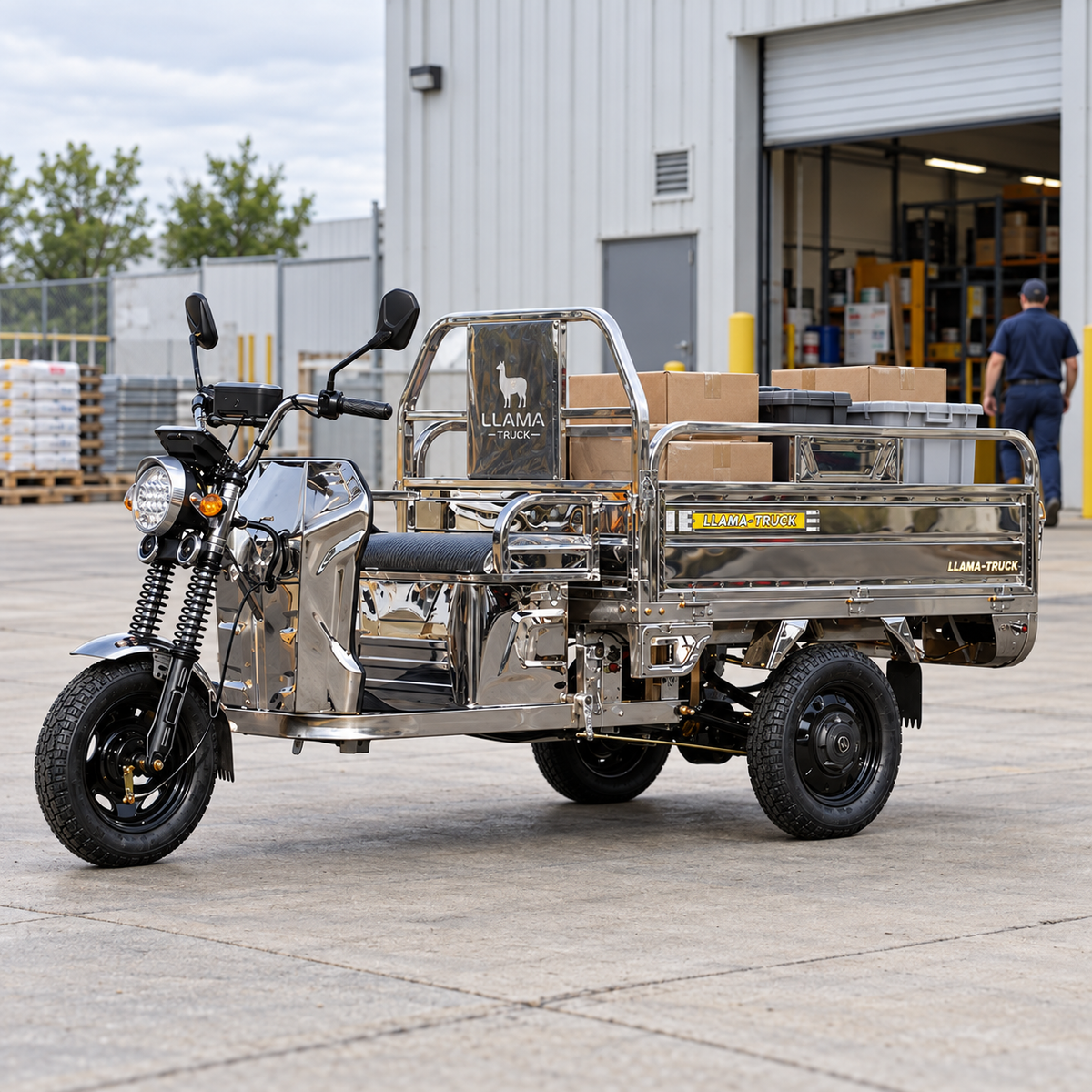 LLAMA Truck Platinum – Rustproof Stainless-Steel Electric Cargo Trike