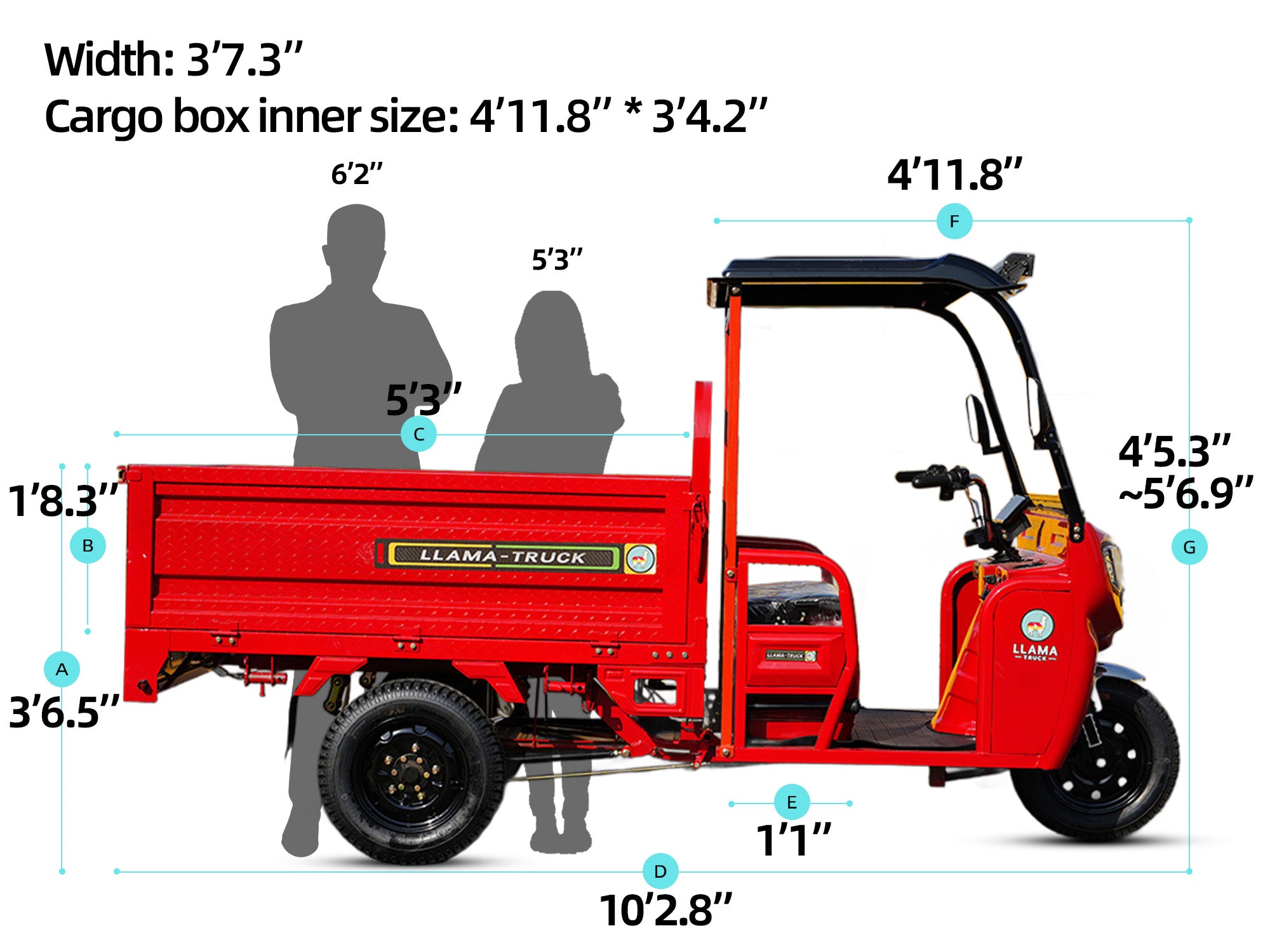 LLAMA Vector 2000W Electric Trike: Open Chassis, 2000lbs