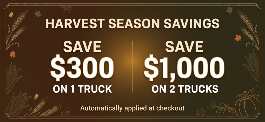 LLAMA Truck Harvest Season Savings – Save $300 on 1 Truck or $1,000 on 2 Trucks